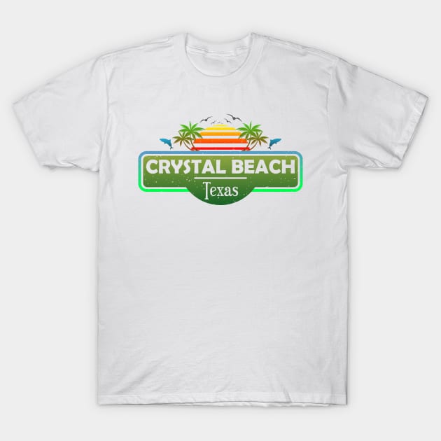 Crystal Beach Texas, Palm Trees Sunset Summer T-Shirt by Jahmar Anderson